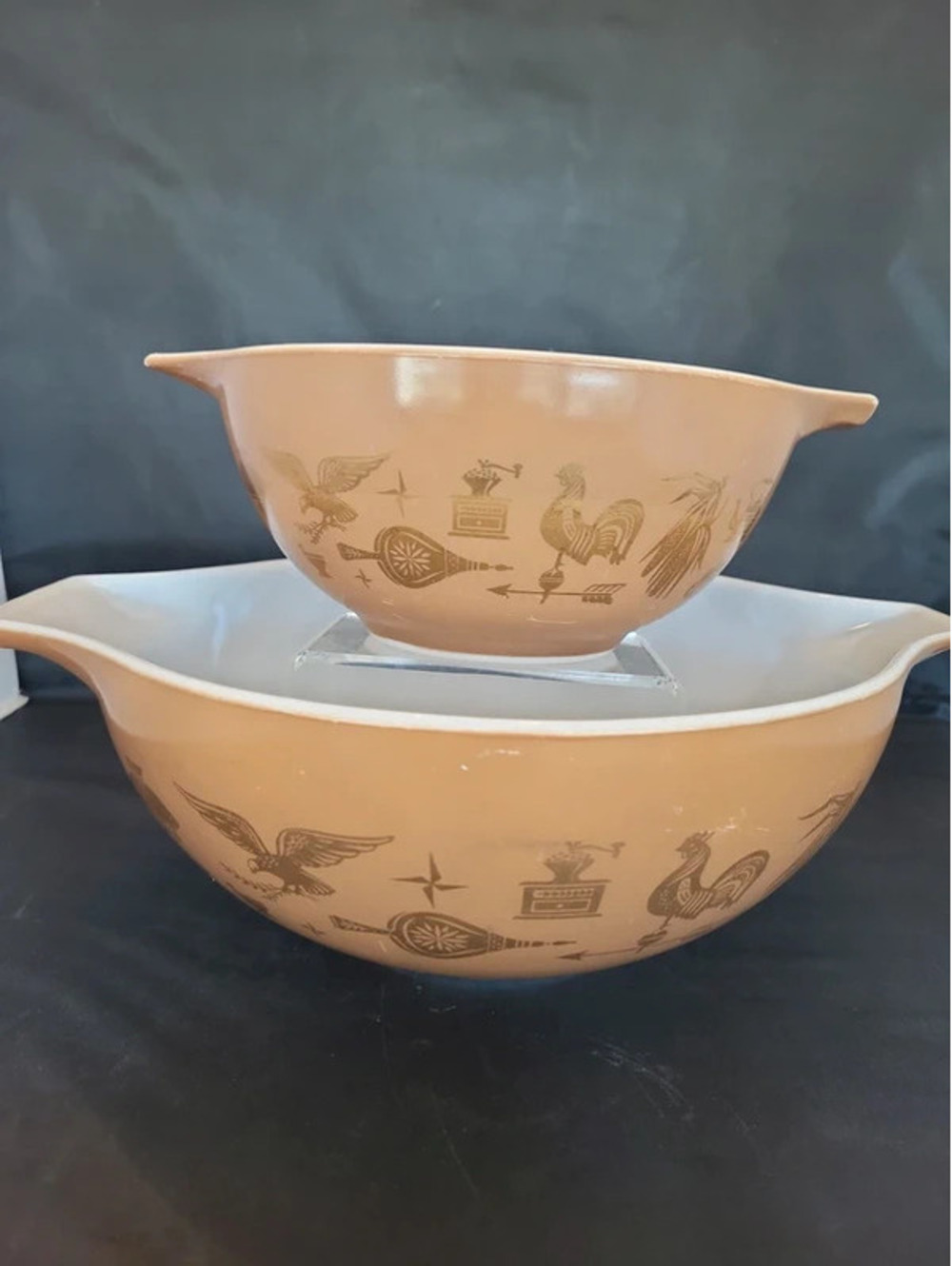 PYREX #442 & #444 Early American  Cinderella bowls